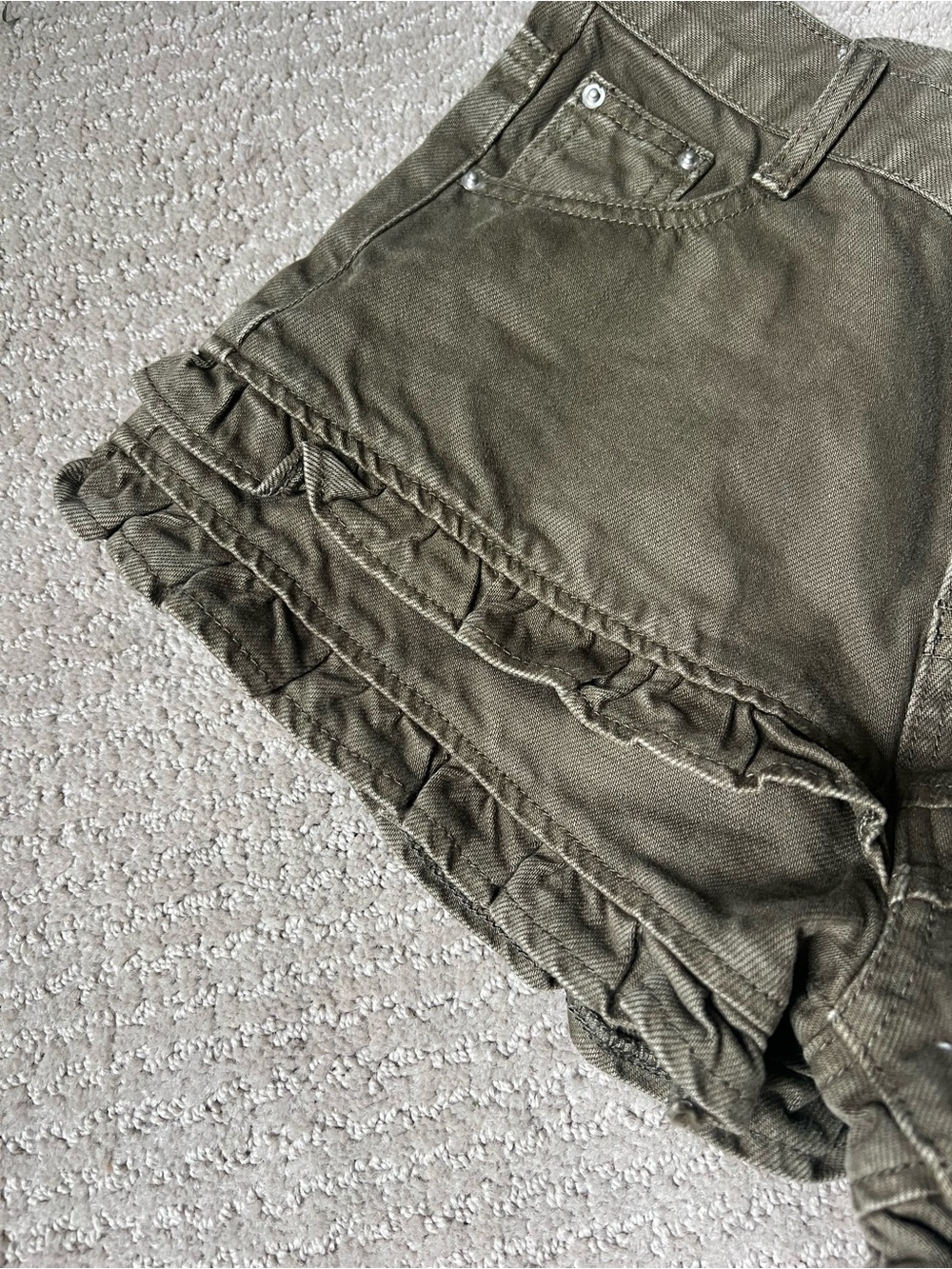 Denim Ruffle Shorts - Picture 3 of 7